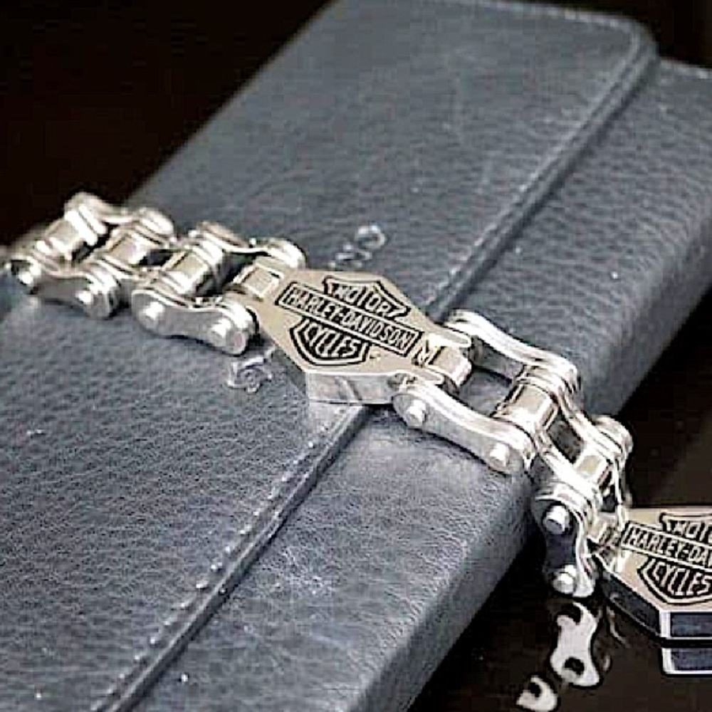 Harley Davidson Stainless Steel Bracelet Biker Shield Motorcycle Customized Size - Picture 7 of 11